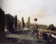 unknow artist Hartwell House topiary arcades and allee to the William iii Column oil painting on canvas